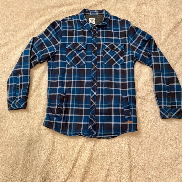 Insulated Blue Flannel with Pockets, Size Medium - Picture 1 of 6